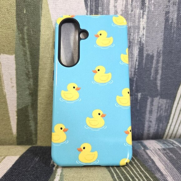 Duckling Rubber Ducks Tough Phone Case For Samsung Galaxy S25 Duel Layers Glossy - Picture 1 of 9